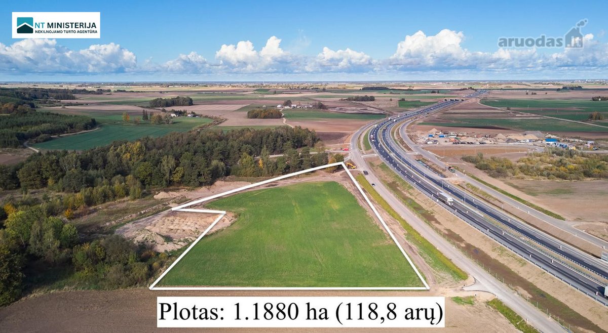 Parduodamas sklypas degalinės statybai prie