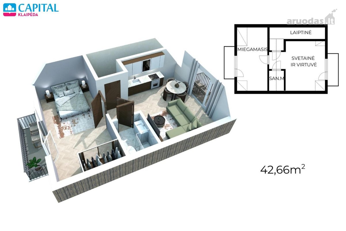 Parduodami Apartamentai Viršutiniame Aukšte - nuotraukos Nr. 13