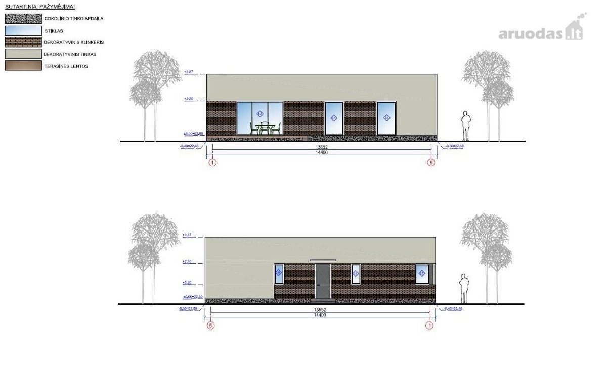 Parduodamas sklypas su 104 m2 namo projektu