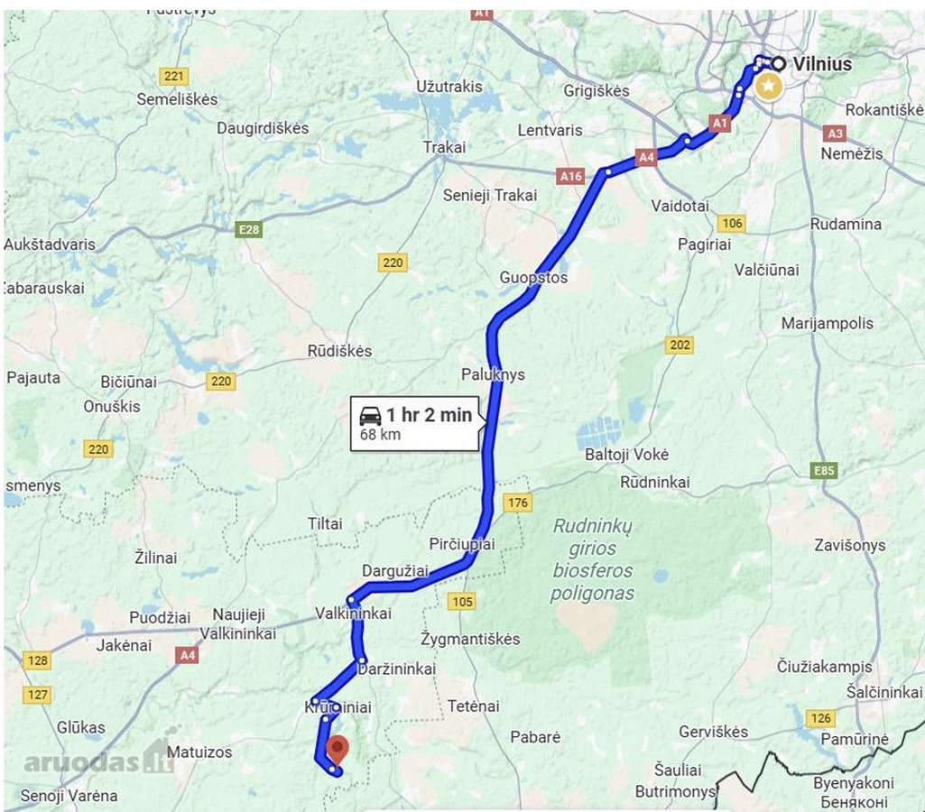 Be tarpininkų. Paversekio kaime, (65 km nuo