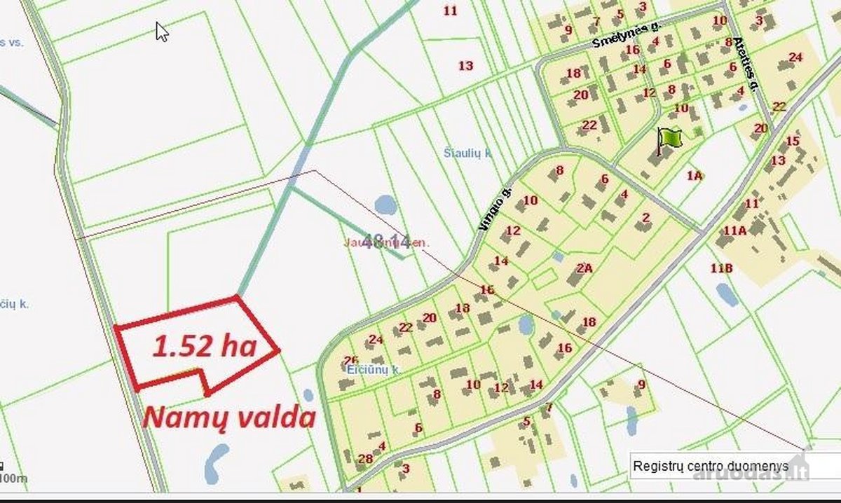 Parduodamas namų valdos 1.52 ha sklypas