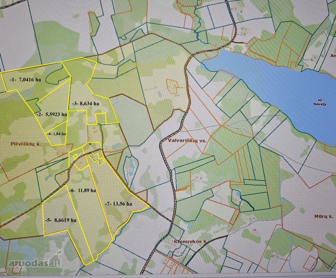 Parduodamas daugiamečių pievų 7 sklypų masyvas