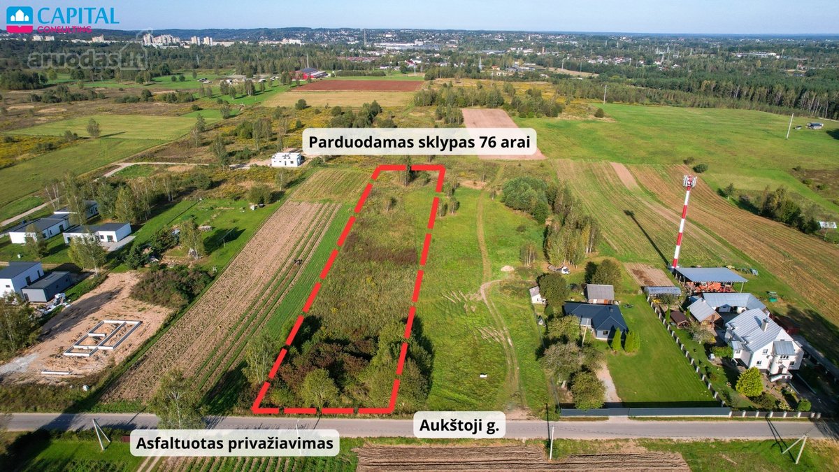 Parduodamas perspektyvus 76 arų žemės ūkio