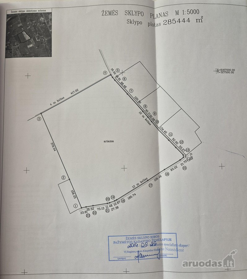 Parduodamas žemės ūkio paskirties 28,8544 ha