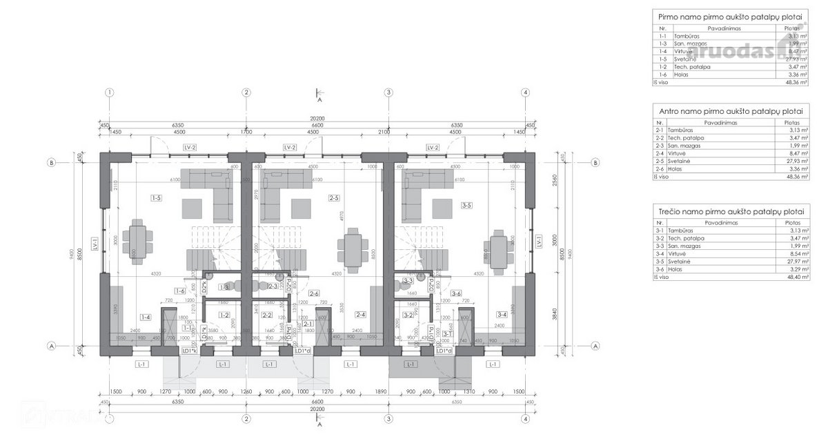 Septynių kotedžų projektas „Žaros vilos“, Palanga - nuotraukos Nr. 47
