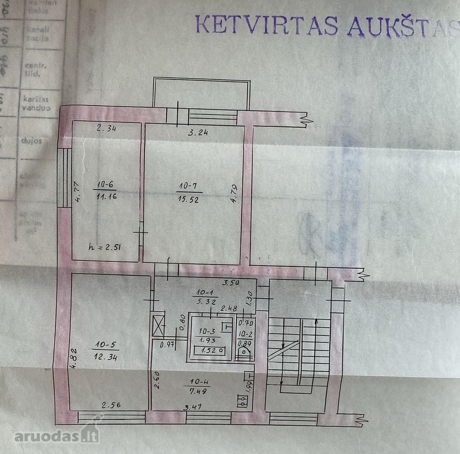 Erdvus 54 kv.m. butas 4 aukšte, Kvėdarnos - nuotraukos Nr. 14