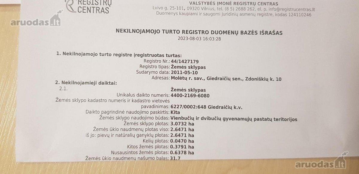 Parduodamas 307,32a. sklypas Zdoniškių kaime