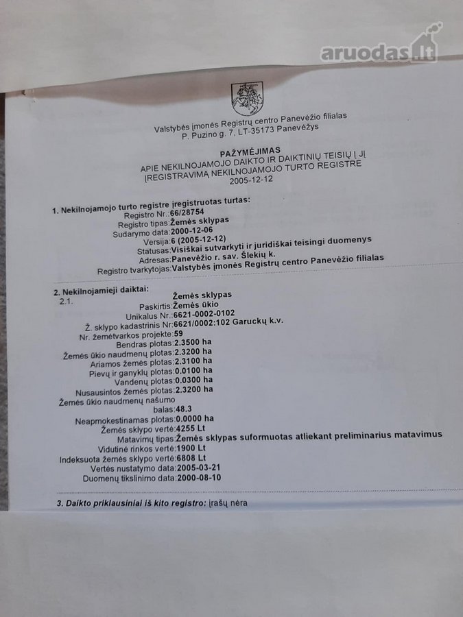 Parduodami du sklypai esantys šalia 4,93 ha