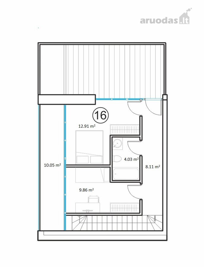 Penthouse Tipo 3 K. Butas Per 2 Aukštus  93 - nuotraukos Nr. 4