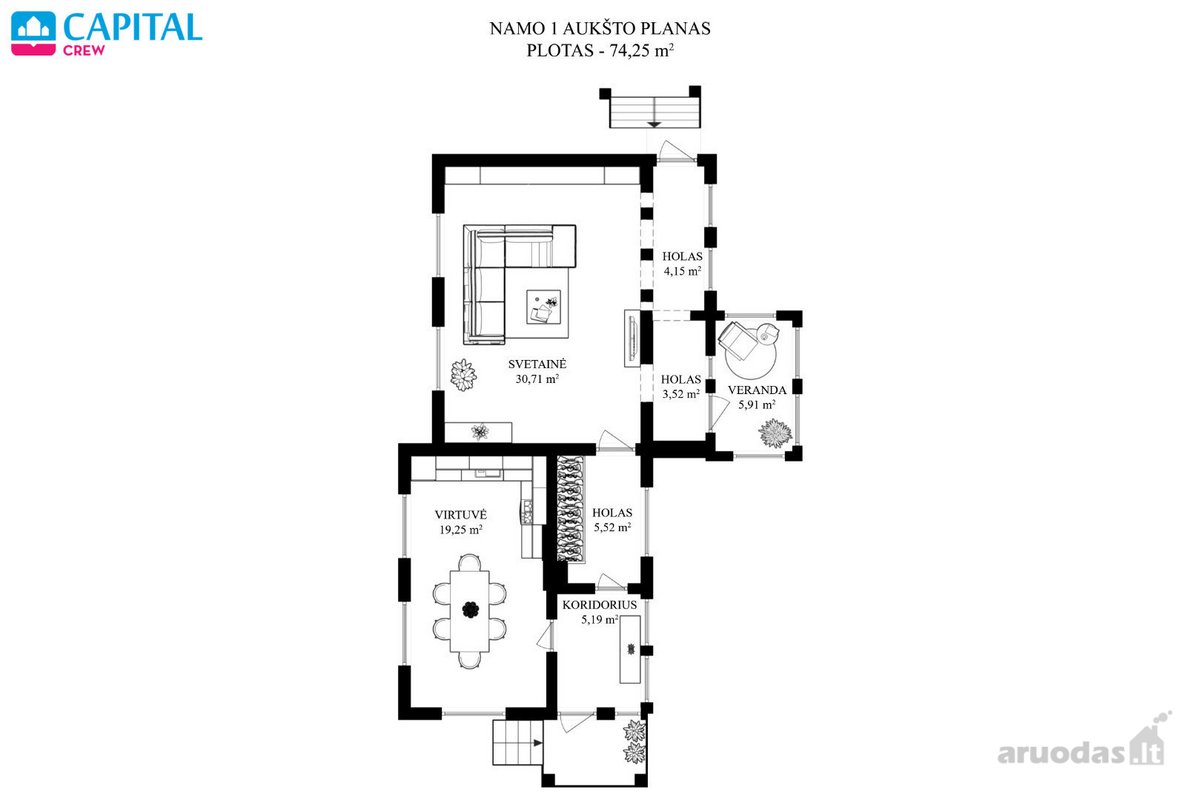 Parduodamas 5 kambarių namas Rastinėnuose. - nuotraukos Nr. 26