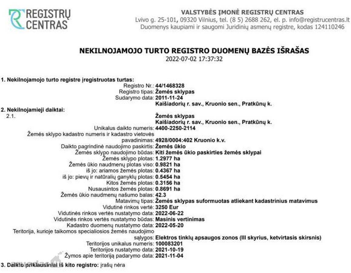 Parduodamas (be tarpininkų) 1,2977 ha sklypas. - nuotraukos Nr. 3