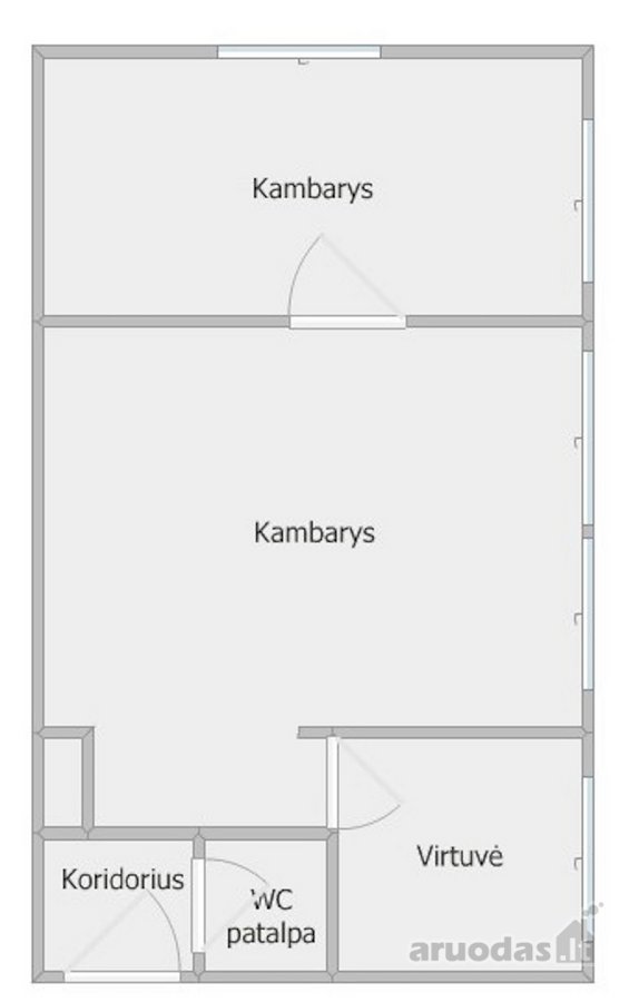 2 Kambarių Butas Be Centrinio Šildymo - nuotraukos Nr. 2