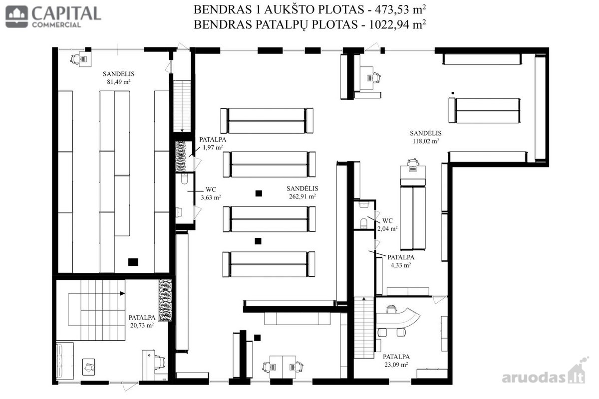 Parduodamos 1023 Kv.m. Biuro Ir Sandėliavimo - nuotraukos Nr. 30