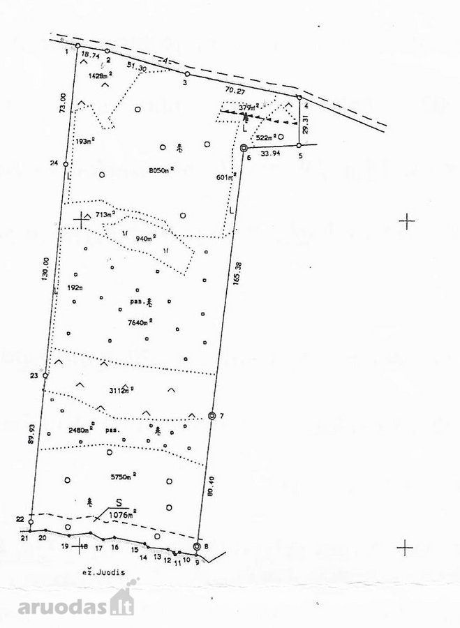 Parduodami trys, besiribojantys (8,91ha, 8,84 - nuotraukos Nr. 3