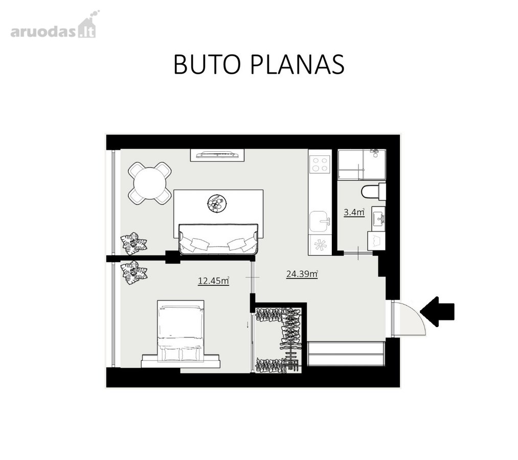 Šviesus, jaukus ir ramus dviejų kambarių - nuotraukos Nr. 19