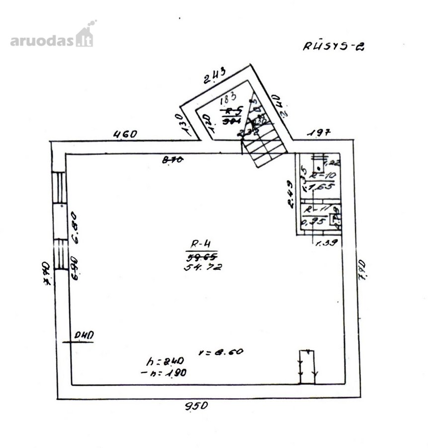 Nuomojamos 60 m2 rūsio patalpos, atskiras - nuotraukos Nr. 2