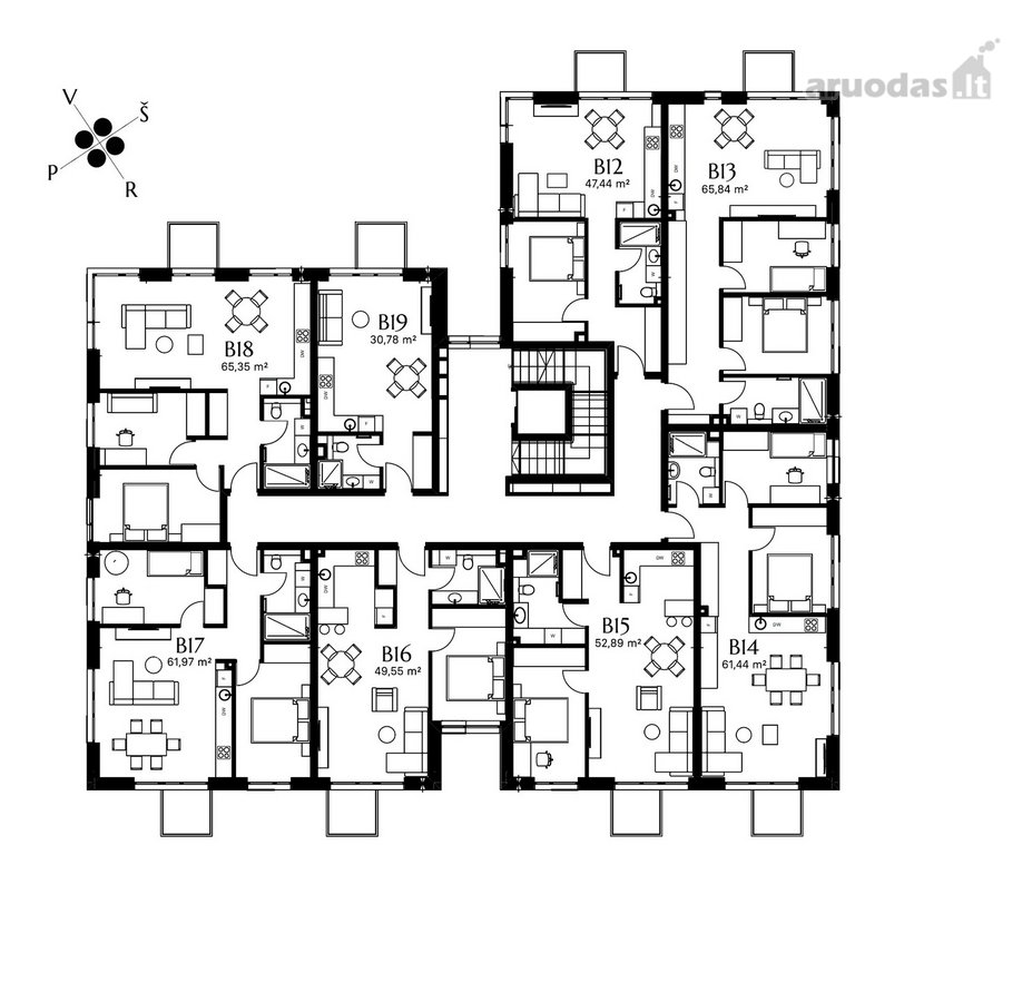 „Lūšių salos“ – 23 butų projektas Žvėryne, - nuotraukos Nr. 13