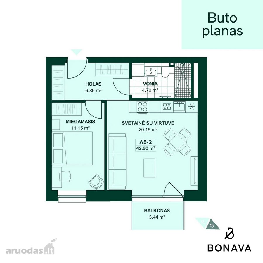 Nauji A++ klasės butai Pašilaičiuose šalia - nuotraukos Nr. 3