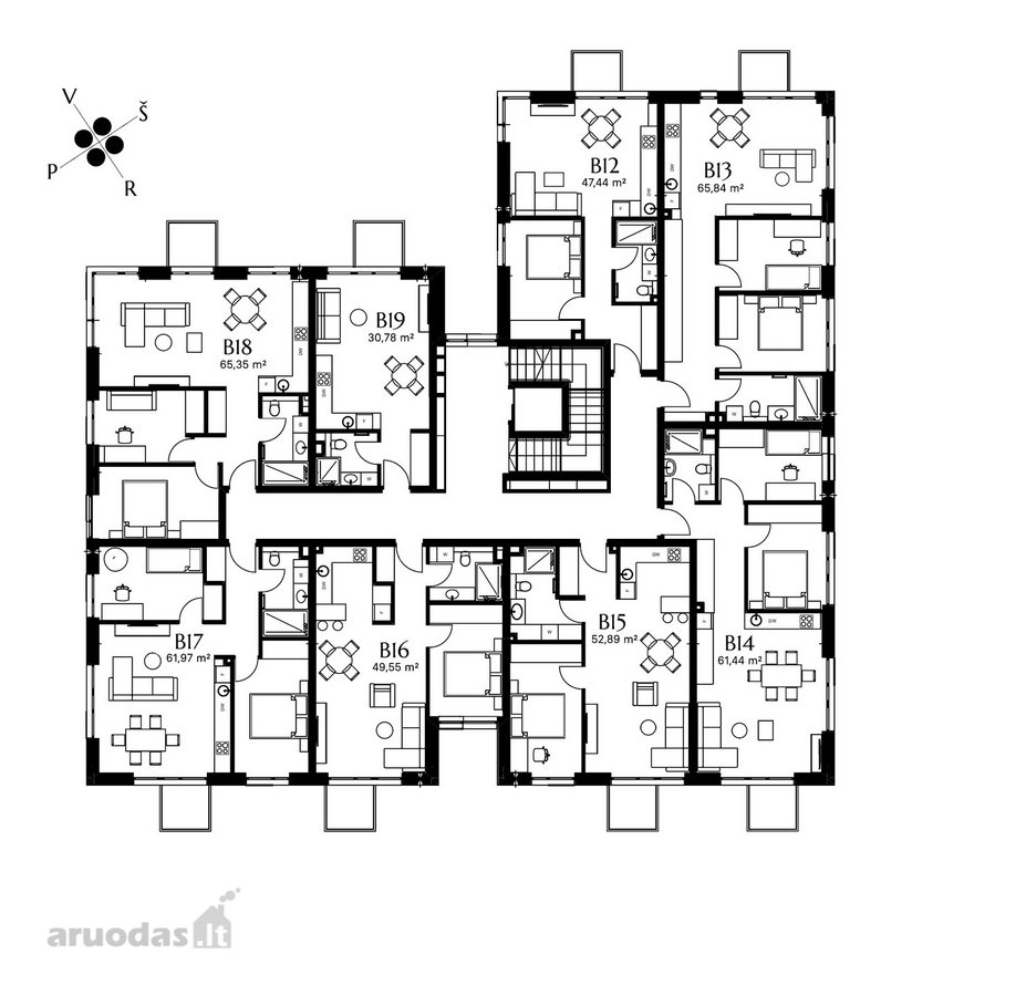 „Lūšių salos“ – 23 butų projektas Žvėryne, - nuotraukos Nr. 14