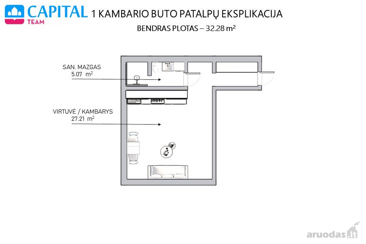 Parduodamas 1 Kambario Butas Naujamiestyje! - nuotraukos Nr. 11