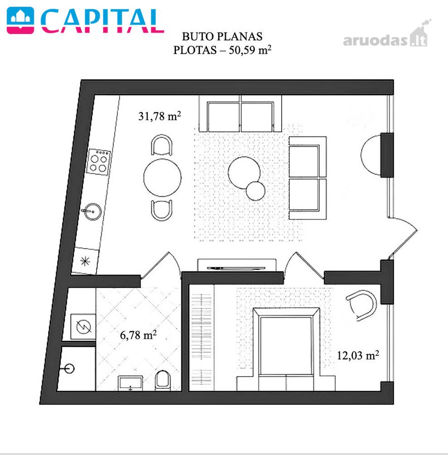 Parduodami 2 Kambarių Apartamentai - nuotraukos Nr. 20