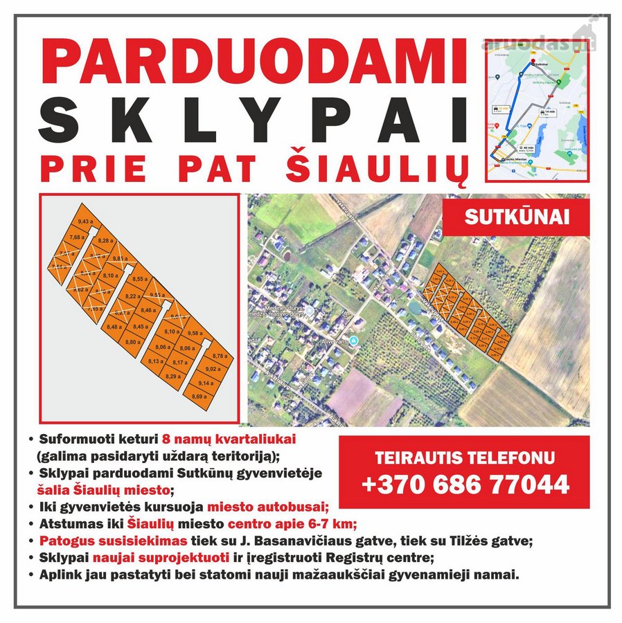 Parduodami 8 sklypai nepravažiuojamoje - nuotraukos Nr. 2