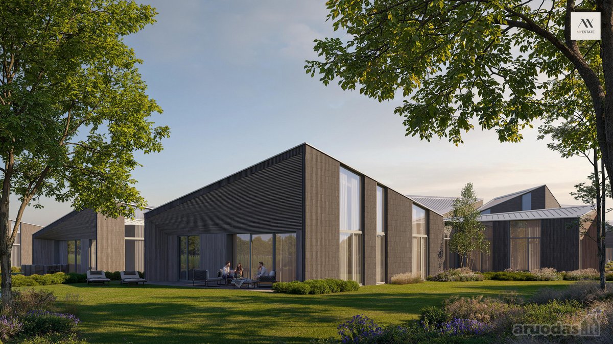 Šiuolaikinės architektūros namas moderniame