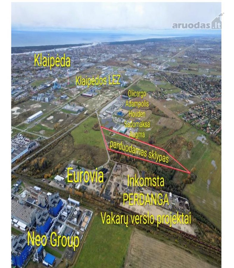 Parduodamas 4,311 ha pramonės ir sandėliavimo