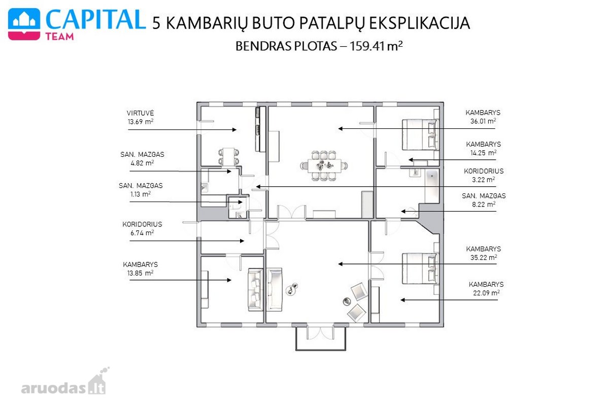Parduodamas Erdvus 5 Kambarių Butas M. K. - nuotraukos Nr. 22