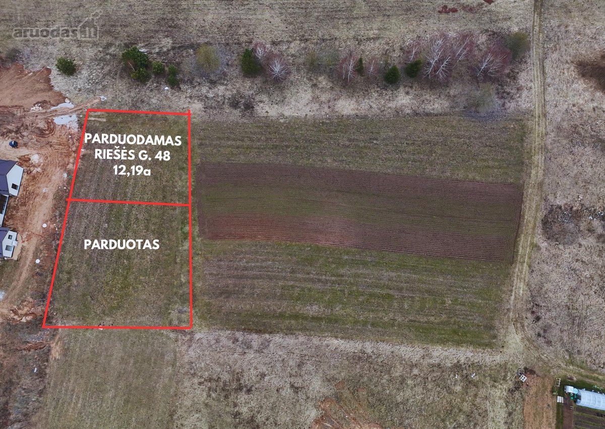Parduodamas 12 arų (Riešės g. 48) sklypas,