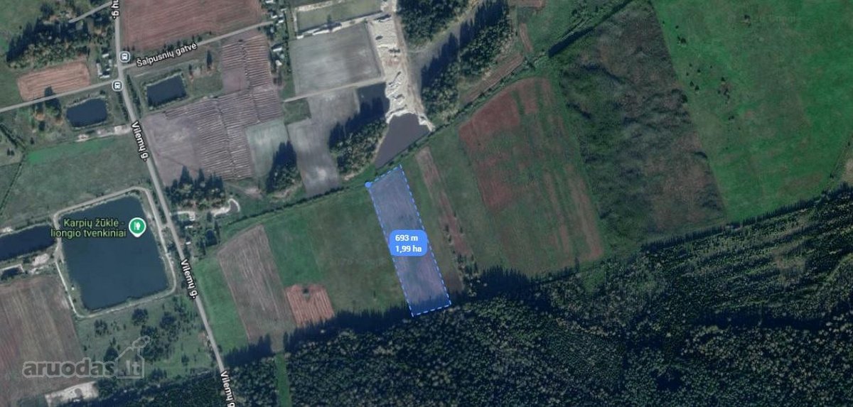 Parduodamas 2 hektarų žemės sklypas Vilemuose