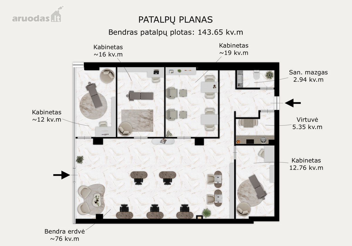 Išnuomojamos įrengtos komercinės patalpos - nuotraukos Nr. 4