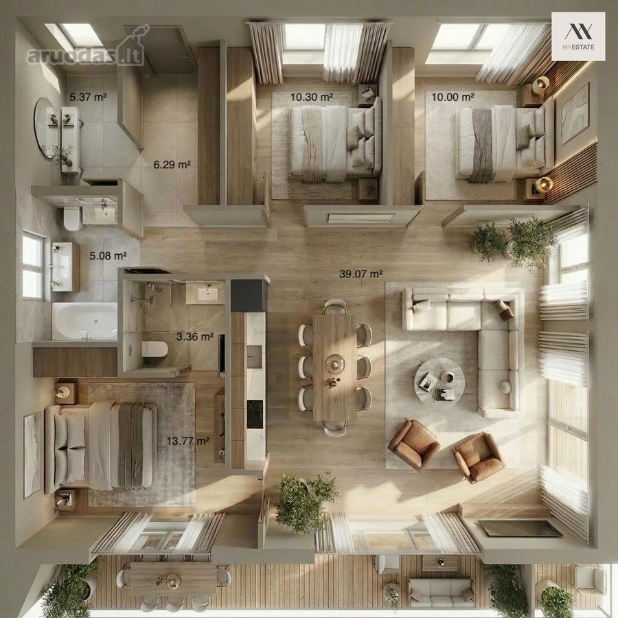 Šiuolaikinės architektūros namas moderniame - nuotraukos Nr. 11