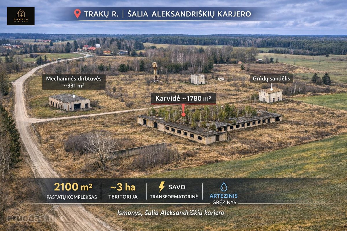 2100 Kv.m Pastatų Kompleksas Su ~3 Ha