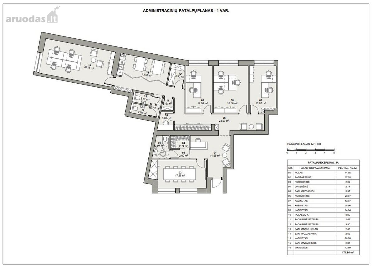 Prestižinės 175 m² Patalpos „Šaltinių Namuose - nuotraukos Nr. 20