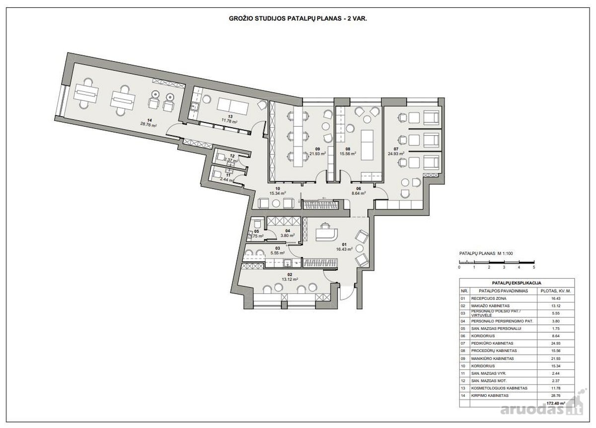 Prestižinės 175 m² Patalpos „Šaltinių Namuose - nuotraukos Nr. 24