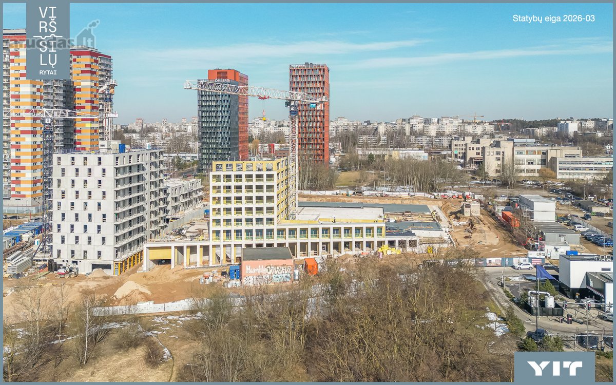 Parduodamas 3 kambarių butas naujai vystomame
