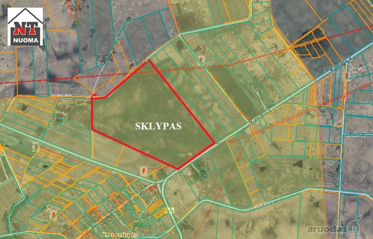 Parduodamas 12,29 ha sklypas Kiemellių kaime,