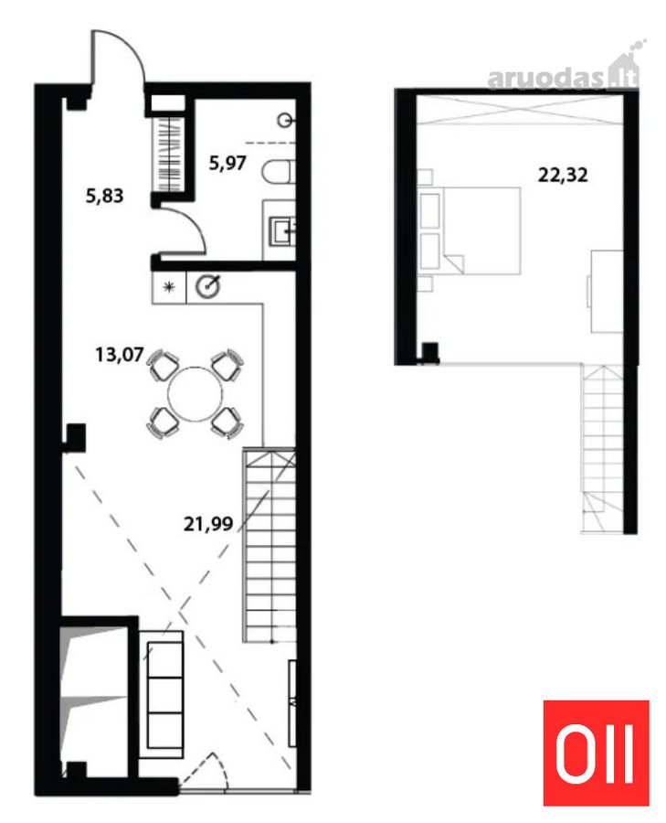 Butas - lofto tipo, gyvenamoji paskirtis - nuotraukos Nr. 7
