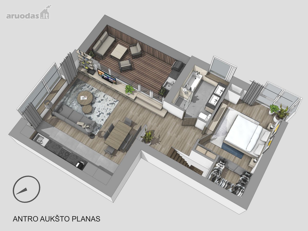 Erdvus dviejų aukštų butas tikrojo Žvėryno - nuotraukos Nr. 22