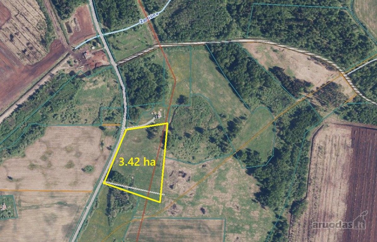 Parduodamas 3,42 ha žemės sklypas su
