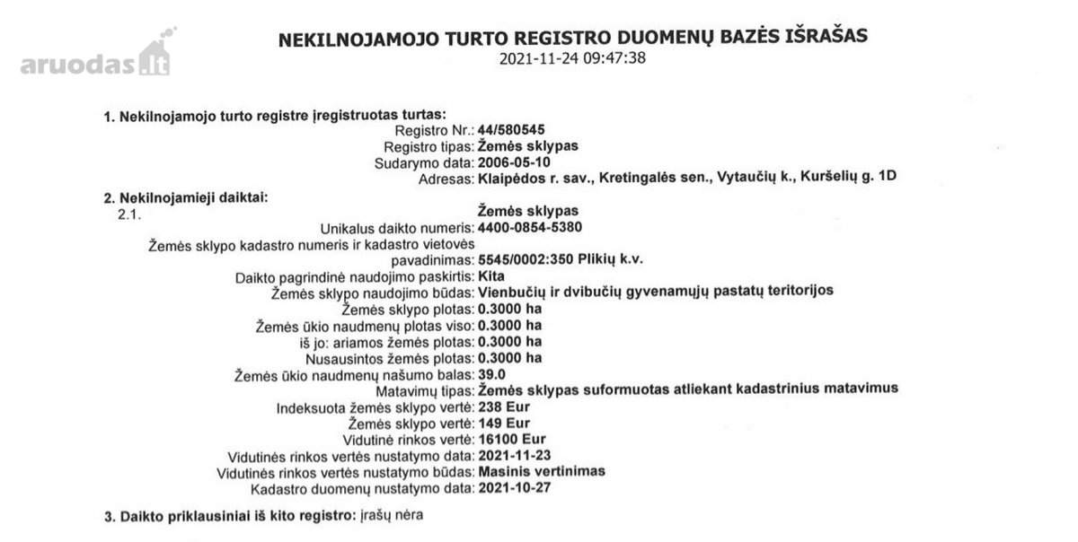 30 Arų Sklypas Investicijai Klaipėdos Apskrityje - nuotraukos Nr. 3