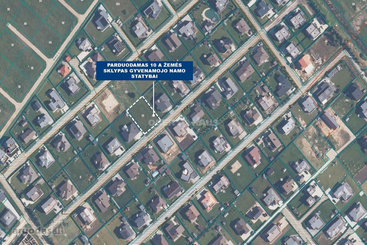Dainų k., Aviečių g., parduodamas 10 a žemės