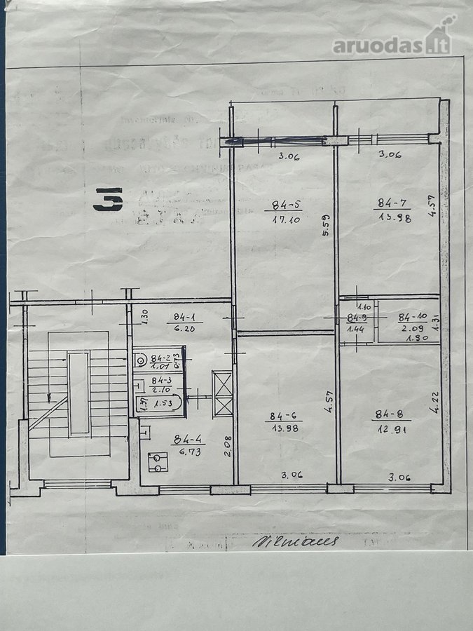 Parduodamas šviesus erdvus 77.57kv.m. - nuotraukos Nr. 10