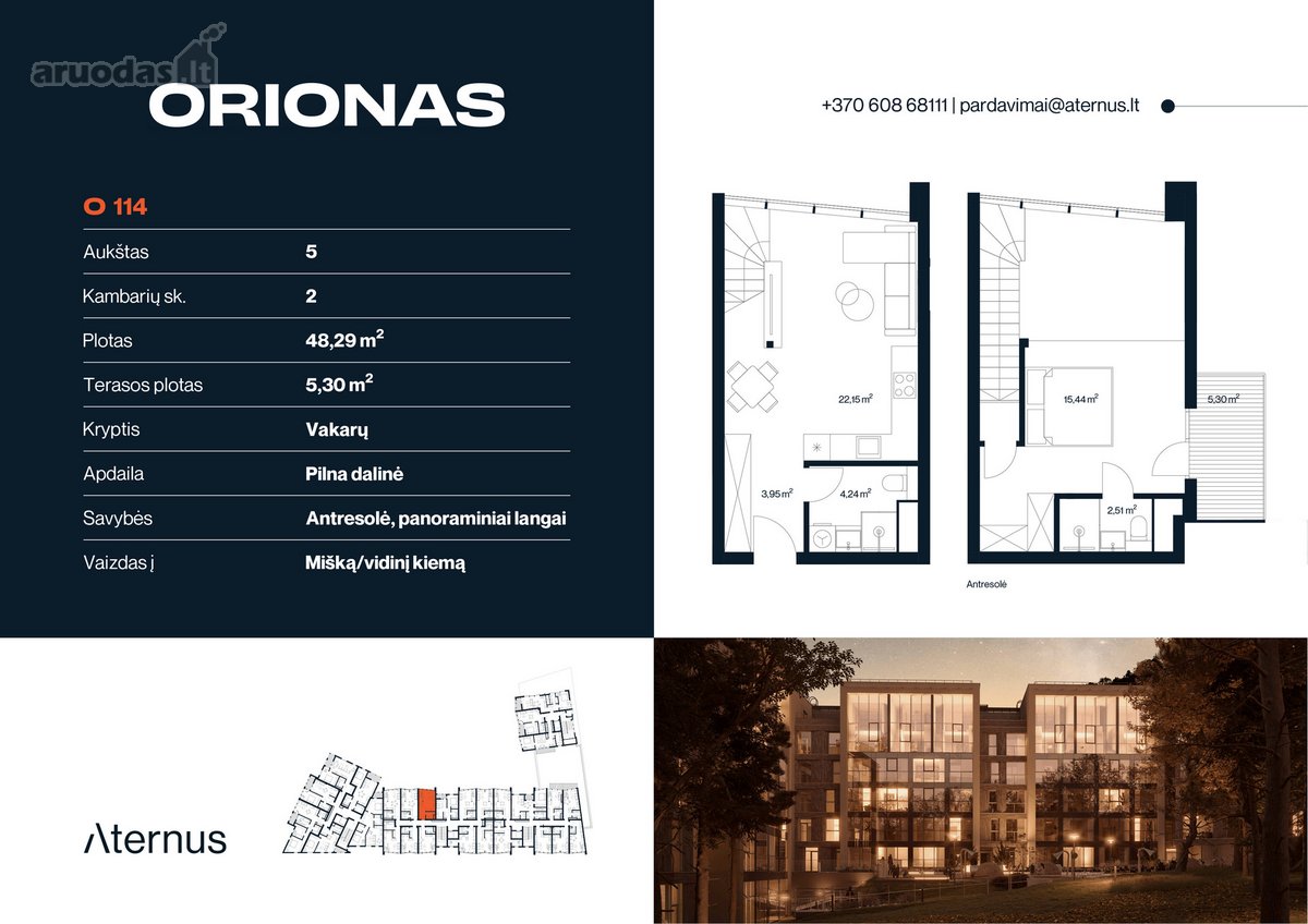Butas Nr. 114 – antresolė, terasa ir - nuotraukos Nr. 6