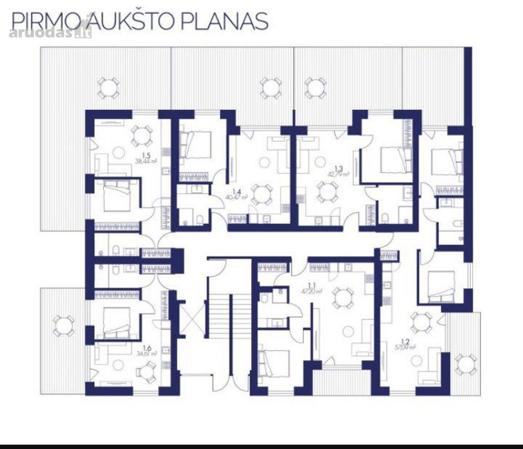 Parduodami butai naujai statomame penkių - nuotraukos Nr. 2