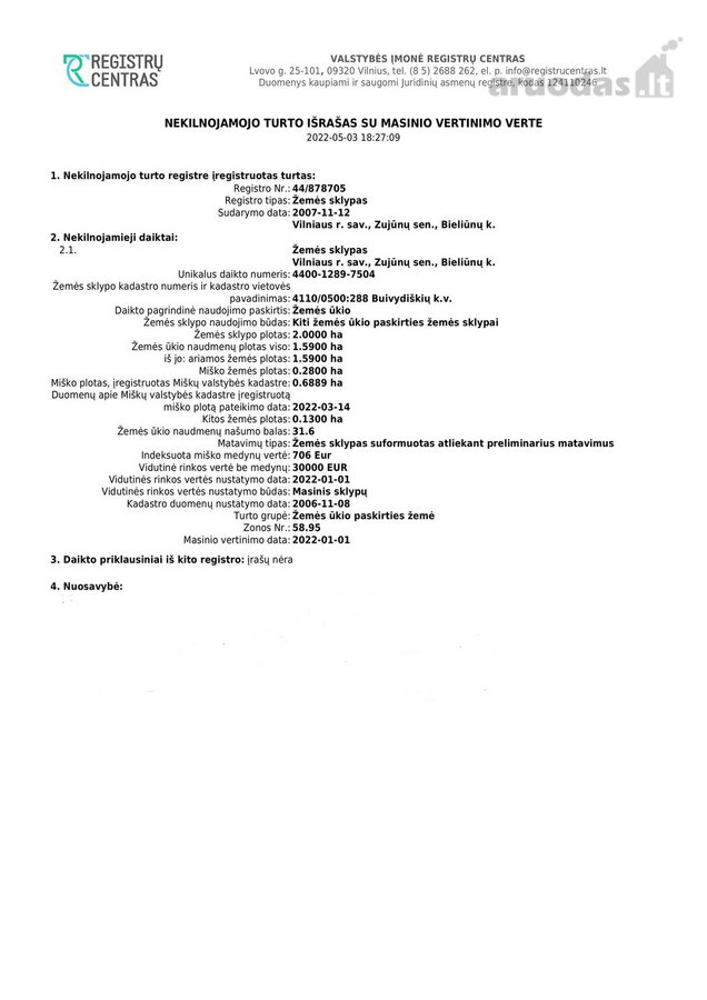 Žemės ūkio paskirties sklypas Vilniaus r., - nuotraukos Nr. 6