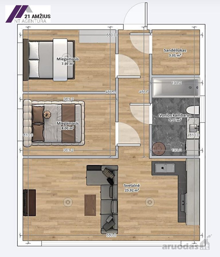 Parduodamas naujos statybos 50 m² namas su 12 - nuotraukos Nr. 15