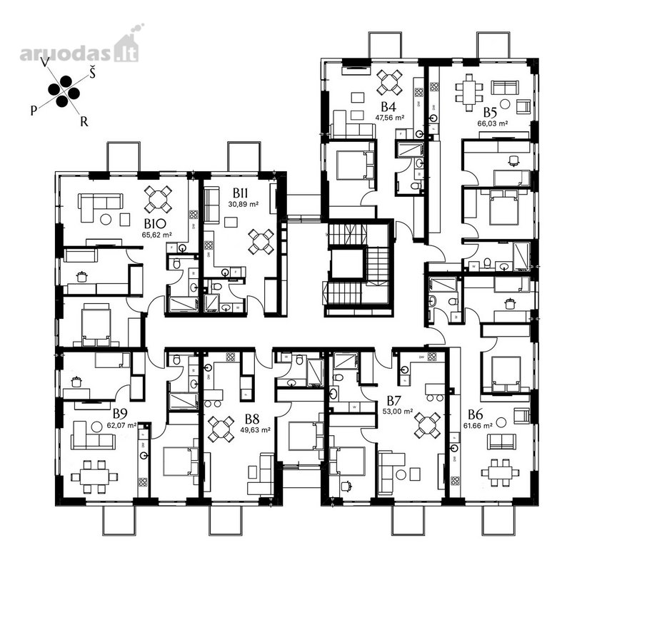 „Lūšių salos“ – 23 butų projektas Žvėryne, - nuotraukos Nr. 13