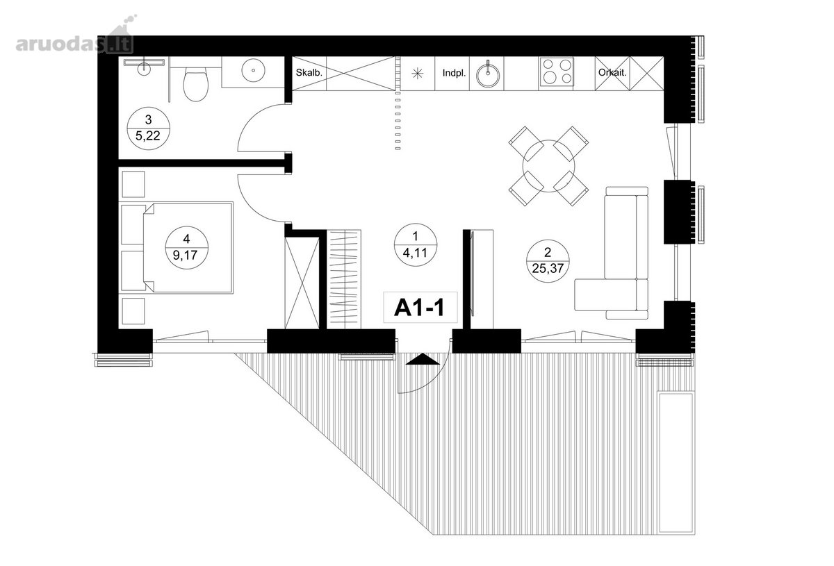 Apartamentas A1-1, viloje Lagūna. pilnai - nuotraukos Nr. 16